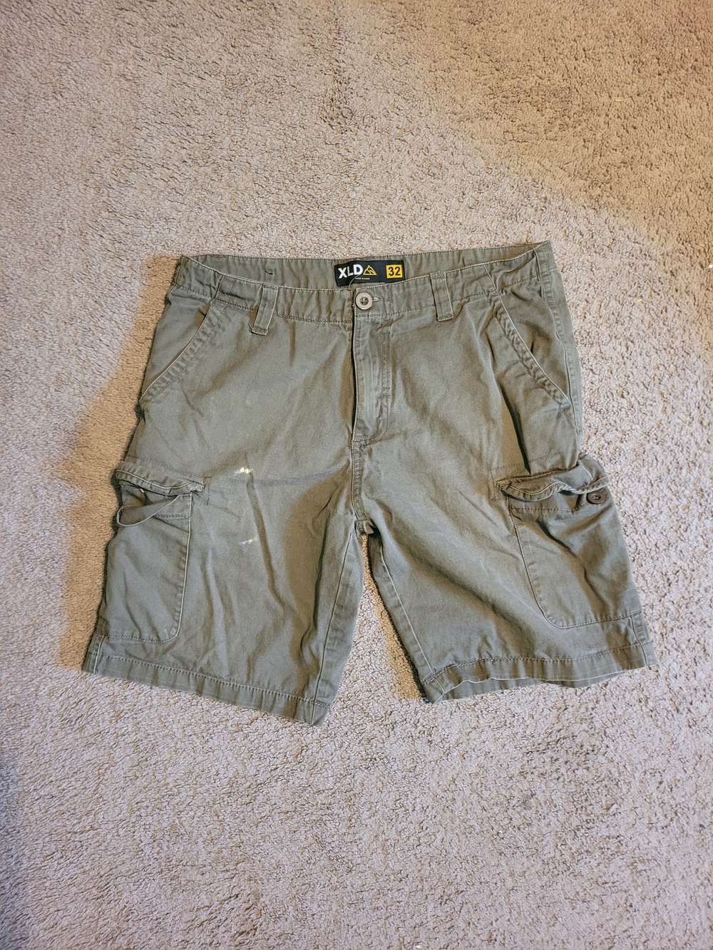 Olive Green Men's Cargo Shorts - Size 32
